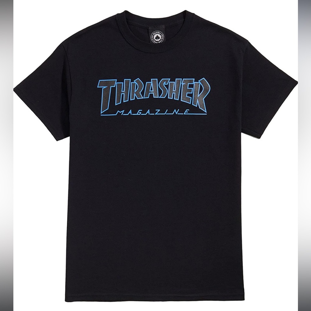 Thrasher Magazine - Outlined Short Sleeve Shirt - Black/Black - Size M - New